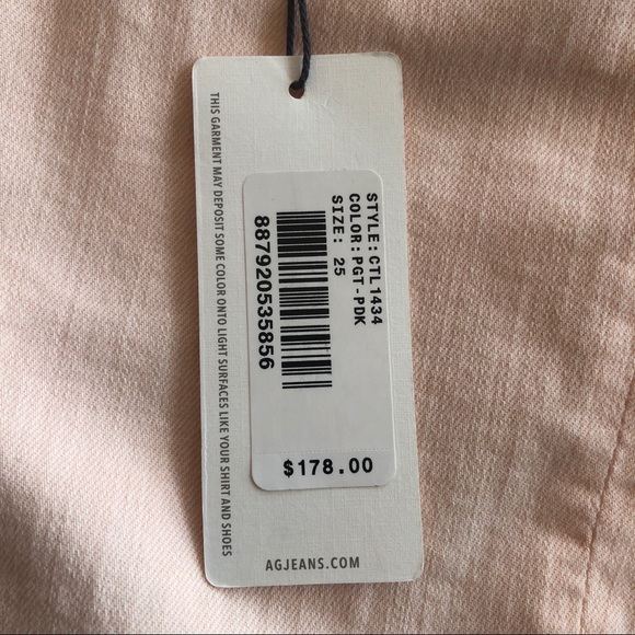 HPπNEW AG Adriano Goldschmied Mid-Rise Blush/Pale Pink Prima Jeans - Picture 5 of 9